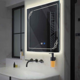 Espejo LED Cuadrado | Botones táctiles | Función antivaho | Luz blanca neutra - Reyze Seria Good Vibes Model 1